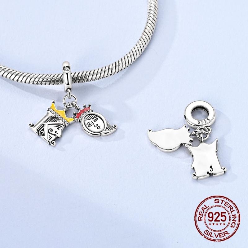 King And Queen Charms Copper Dangle Pendant Fit Bangle Bracelet Necklace Diy Jewelry