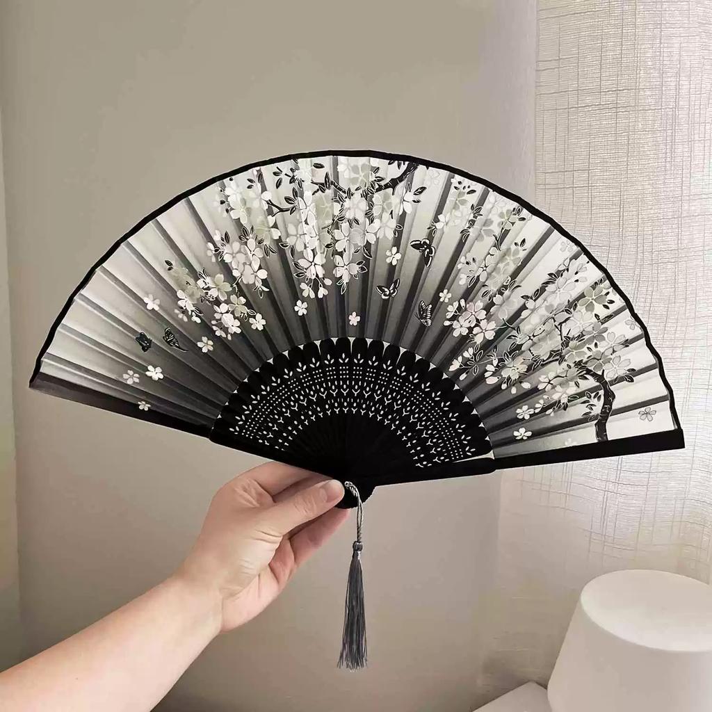 Ancient Style Small Fan, Chinese Style Women's Hanfu Dance Fan, Portable Retro Folding Fan, Summer Cooling Fan, Bamboo Fan