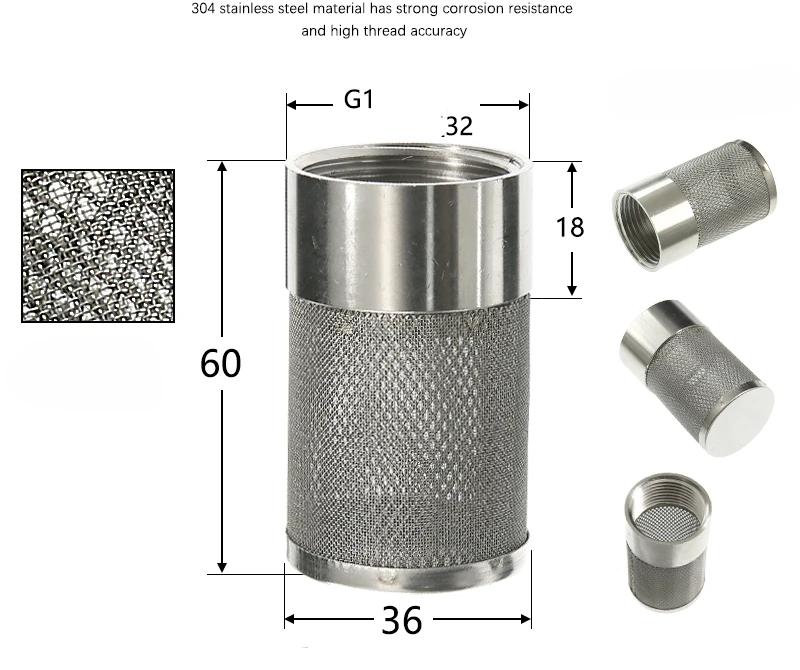 304Stainless Steel Female Thread Filter Agriculture Irrigation Mesh Filter Water Pump Hose Mesh Filter Aquarium Fish Tank Filter