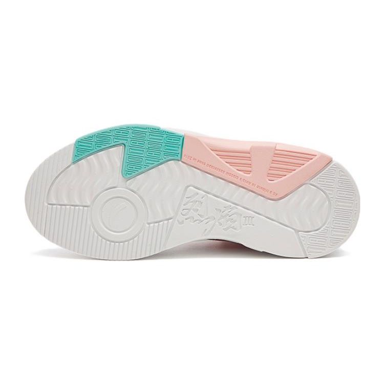 Anta Kids Anti-Kick Wear-Resistant High-Top Skate Shoes Kids Skate Shoes White Pink Blue 322318009-8