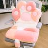 Backrest Cushion With Furry Fabric For Long Sitting Hours Office Study Cats Paws Design PP Cotton Filling Seat Pillow