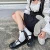 Fashion Harajuku Middle Tube Frilly Socks Women Girls School Student Cute Pearls Bowknot Ruffke Trim Cotton Ankle Socks