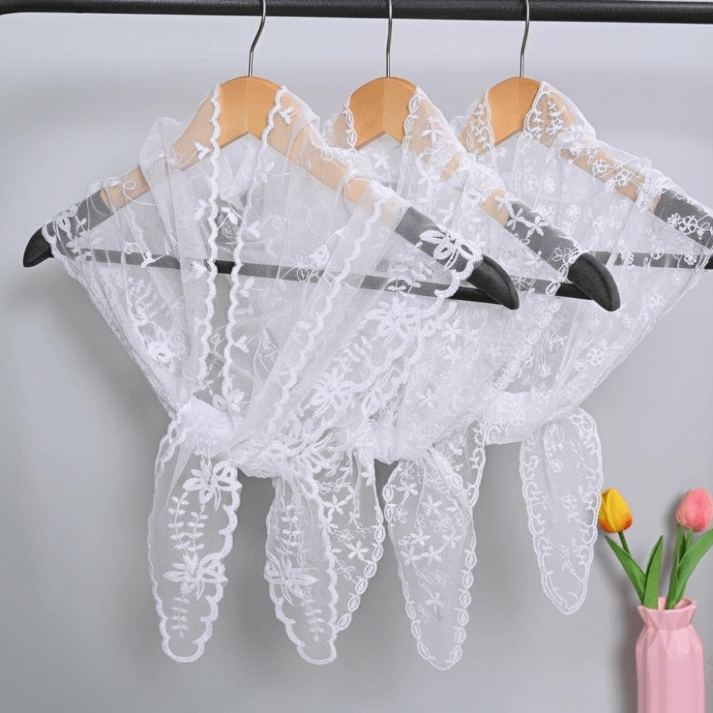 Elegant Embroidered Flower Lace Scarf Breathable Mesh Lightweight Triangle Scarf Sunscreen Shawl Spring