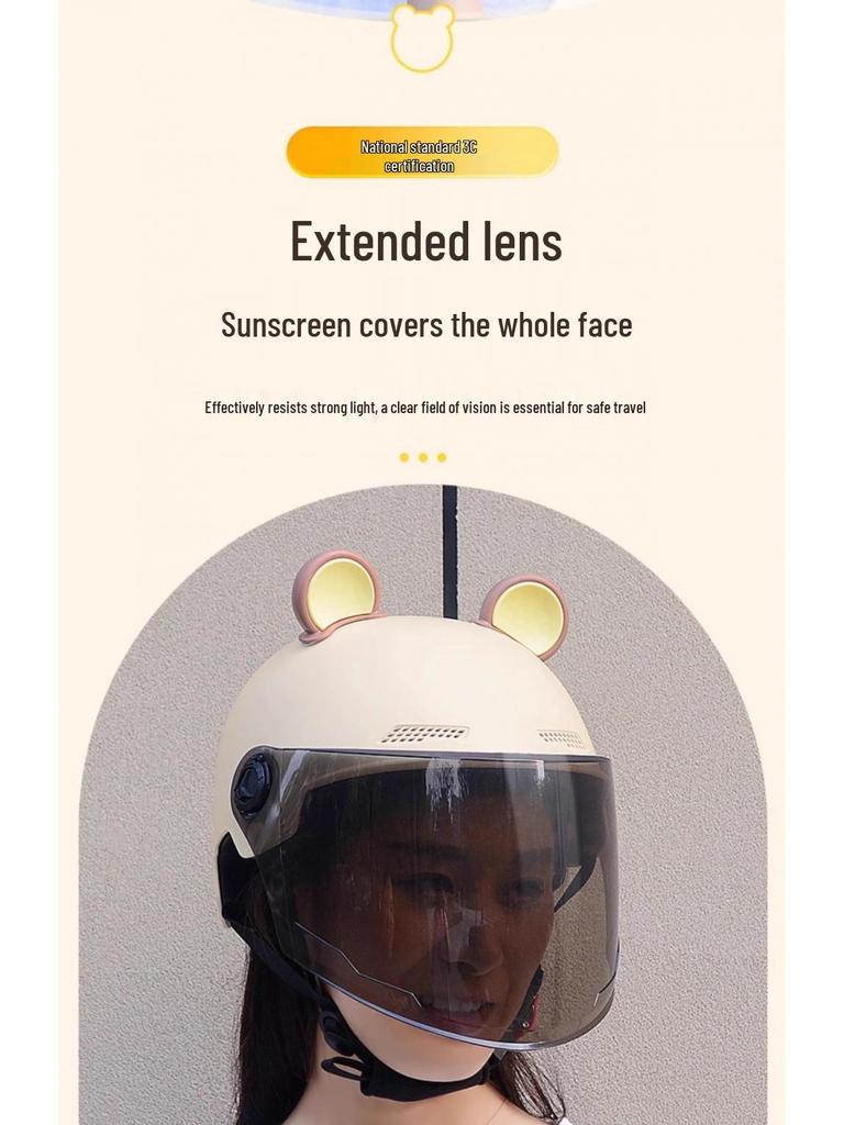 2026 Cat Ear Electric Bike Helmet 3C Certified - Unisex Summer Sun Protection