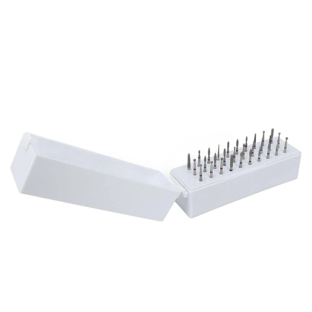 30pcs Dustproof Acrylic Cover Nail Drill Bits Set  Salon Desktop Manicure Tool Arrangement