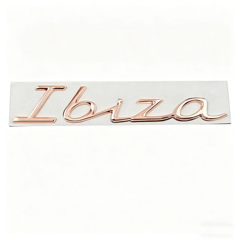 3D Metal Ibiza Car Letter Stickers Rear Trunk Emblem Accessories