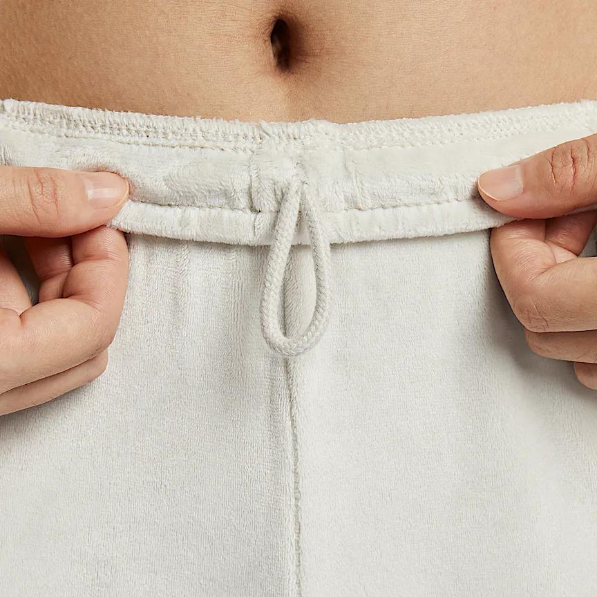 Nike Sportswear Chill Knit Fashion Mid-Rise Straight Leg Fleece Casual Pants Women Bottoms Light-Brown Sail HJ0923-104