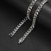 Hip Hop Thick Cuban Chain Men Necklace Silver Color Vintage Stainless Steel Jewelry Fashion Plate Buckle Accessories
