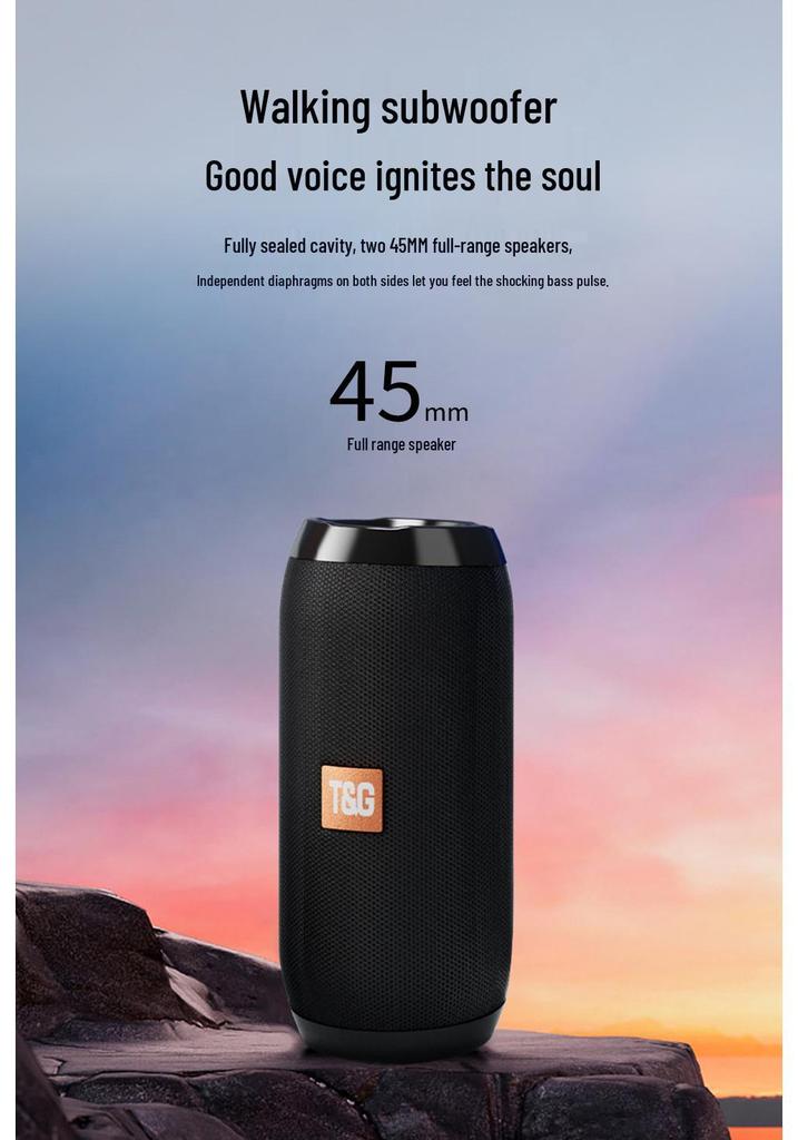 TG117 Portable Bluetooth Subwoofer Speaker: Wireless Mini Outdoor Speaker with TWS and Card Slot.
