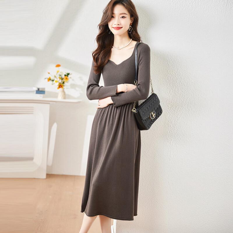 Sanpowa Women s Mulberry Silk Blend Commuter Knit Dress L