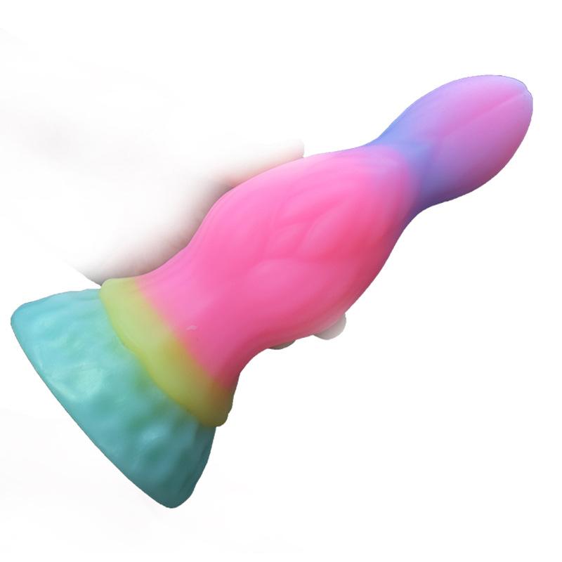 New Special-shaped Female Masturbation Colorful Mixed Color Black and Red Liquid Silicone Large Size Back Court Anal Plug