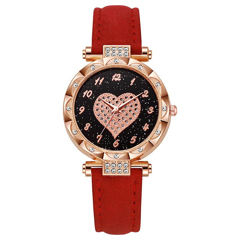

Fashion Duoduo Love Full Diamond Casual Fashion Electronic Watch Female Quartz Student Watch Female Manufacturer Watch красный