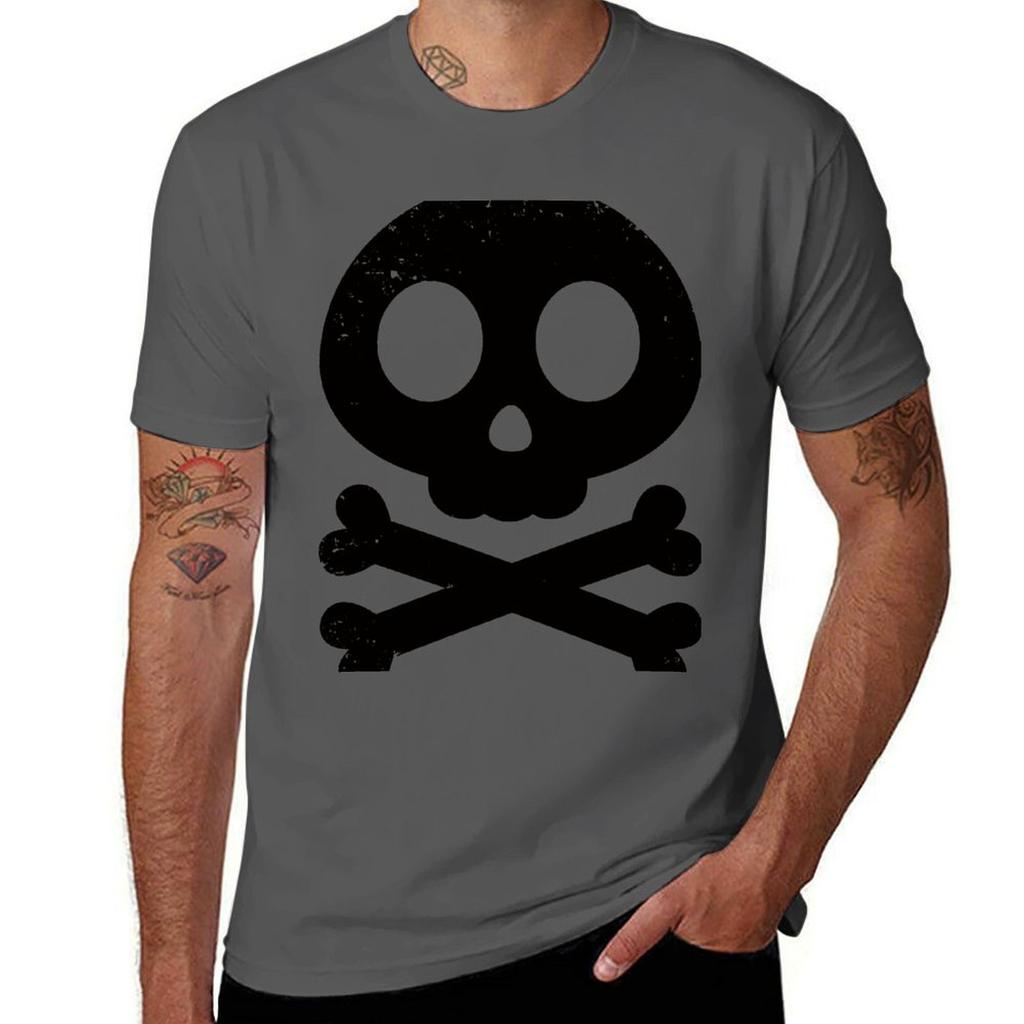 Cute Skull and Crossbones black icon symbol cute distressed TShirt man tshirt essential t shirt TShirt