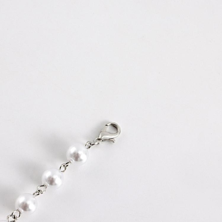 Fashion Cross Pendant Necklace Gothic Layered Necklace Pearl Beaded Necklace