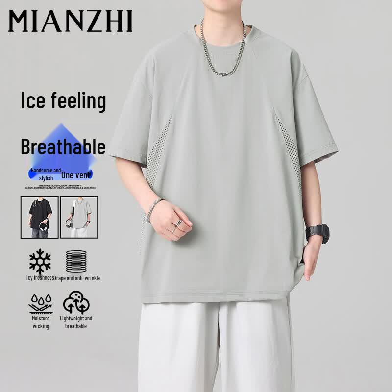 

Men s Ice Silk Breathable Quick-Dry T-Shirt XL