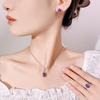 Jewelry Set Oval Ring Earring Necklace Women Light Luxury Ice Flower Cut Super Sparkling High Carbon