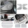 For Hyundai Tucson NX4    Accessories Interior Door Loudspeaker Audio Speaker Cover Trim Bezel Cover Silver Garnish