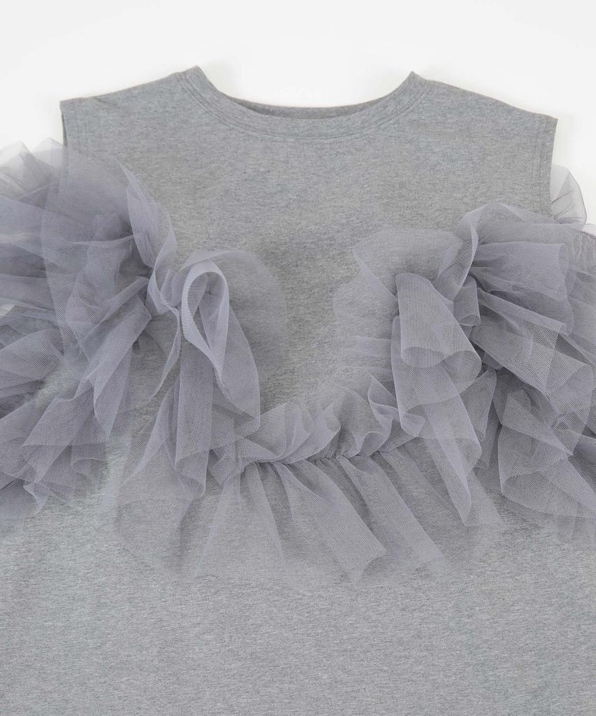 Titibait Sleeveless Tulle Docking Free ADJR6071 Women's Top, Size, Black,