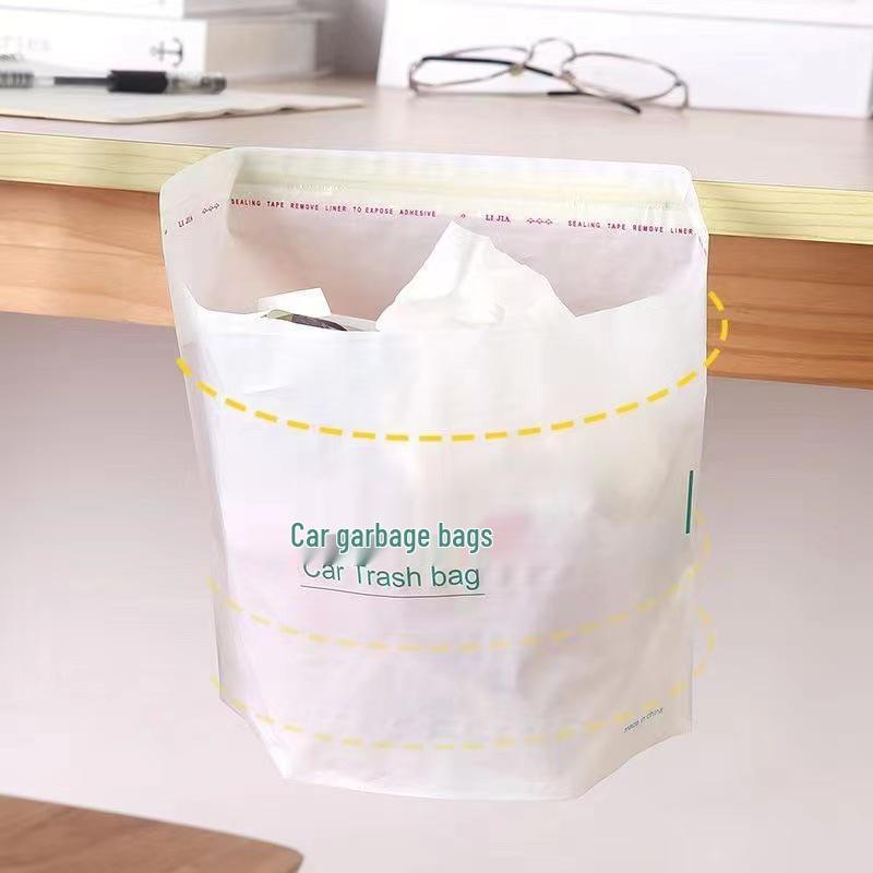 Self-Standing Plastic Trash Bag for Bathroom and Car Usage