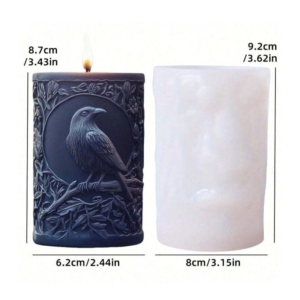 Raven Design Crow Silicone Mold Tree Branch Design Resin Mould Plaster Crafts Mold  Resin Crafts