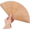 Garneck Bamboo Hand Fan - Art Silk Decorative Folding Fan - Eastern Style Carved Elegant Hand Fan - Handfan Gift for Birthday Dancing Wedding Party