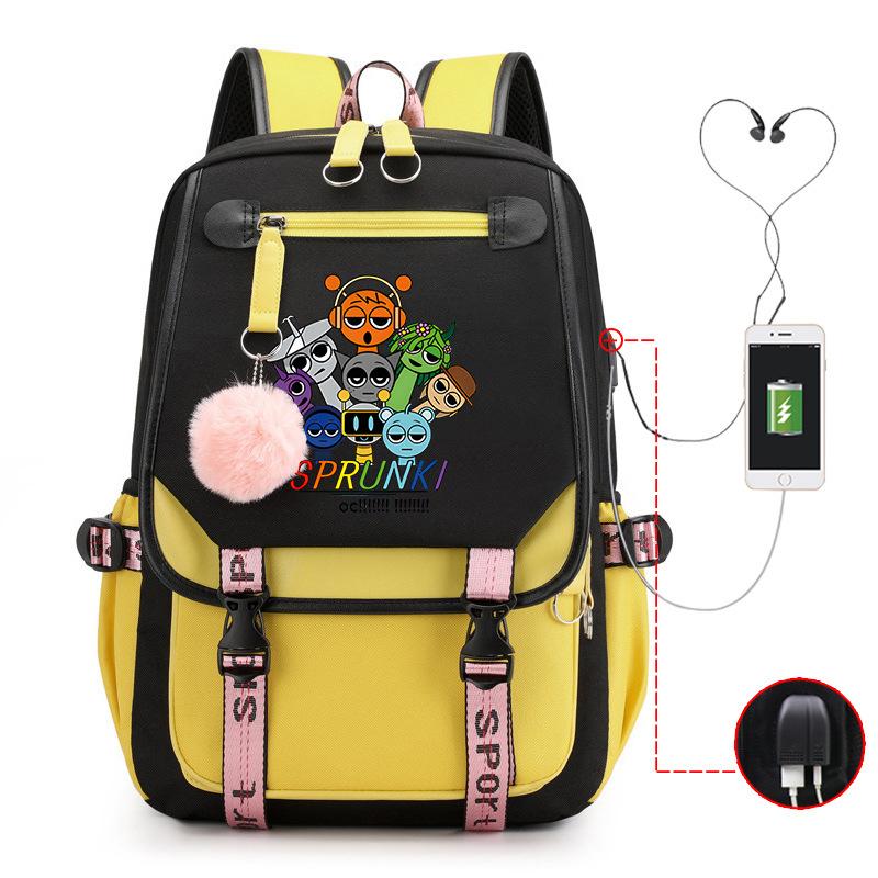 

Personality Trend Printed Backpack Academy Style Student Leisure School Bag Multifunctional Large Capacity No specification