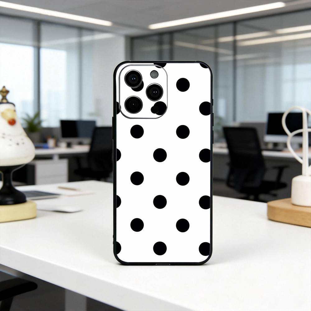 DOT P-Polka Muster Handyhülle Für iPhone 17, 16,15,14,13,12,11 Plus,Pro Max, Andere Weiche Schwarze Abdeckung