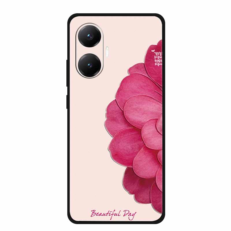3D Cover For Redmi Turbo 4 Pro 5G Black Bumper Shell Flower Emboss Case Xiaomi POCO F7 Cartoon Flowers Anime Funda Phone Covers