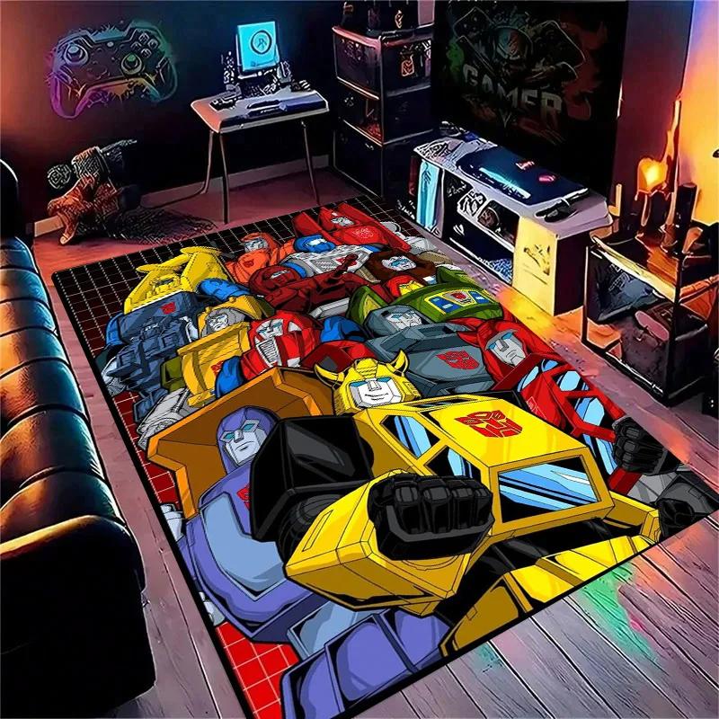 High-quality Cartoon T-Transformers Autobots 3D Bathroom Anti-Slip Mat Rugs for Home Kitchen Floor Decor Carpet