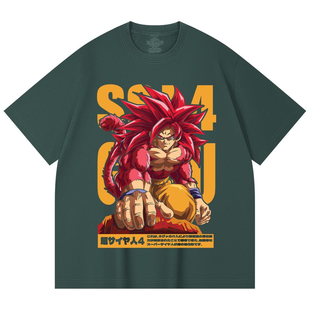 T-shirt unisex in cotone pesante 100% da 230 g/m² con stampa Dragon Ball V42 Goku SSJ4.