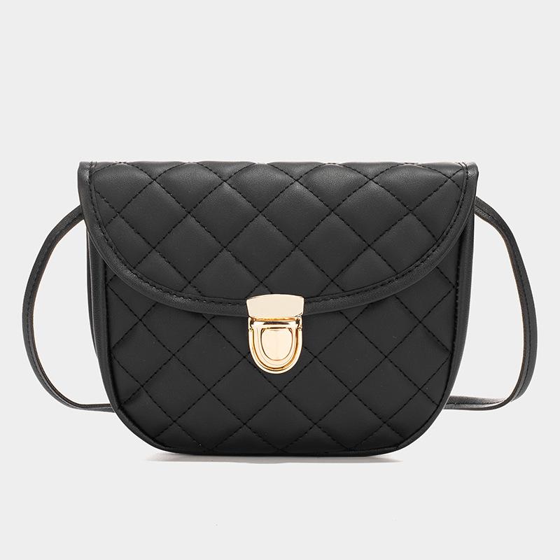 Simple polka dot printed messenger bag new solid color diamond embroidered lock fashionable women's shoulder bag