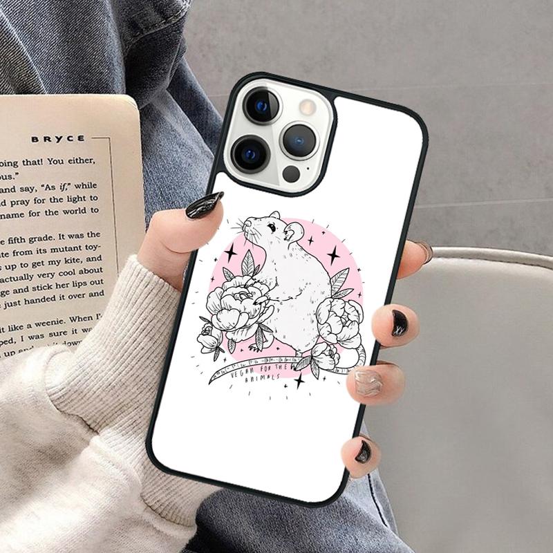 Vegan Love Animal Phone Case for iPhone 17 Air 16 16e 15 Plus for Apple 13 11 12 14 Pro Max Cover coque Shell
