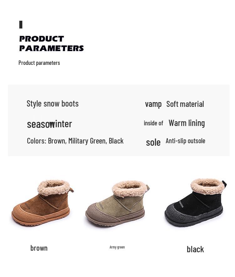 2025 Winter Baby Versatile Snow Boots: Warm Velvet-Lined, Mid-Calf Round Toe, Flat Sole