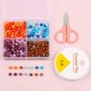 4 Grid Box Mixed Color 6mm 440pcs Acrylic Bead Jewelry Making Kit, Handmade DIY Bracelet Necklace Gift Making