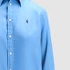 Polo Ralph Lauren Ss24 Solid Logo Embroidered Loose Long Sleeve Shirt Women shirts Blue WMPOSHTNDO20615-400