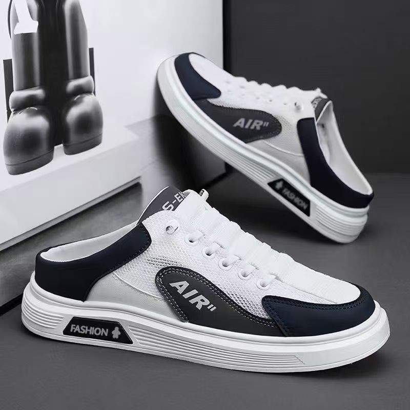 

Летние новые дышащие спортивные и повседневные кеды из сетки, ленивые, на одном педале, без задника, полушлепанцы, мужская трендовая обувь 44