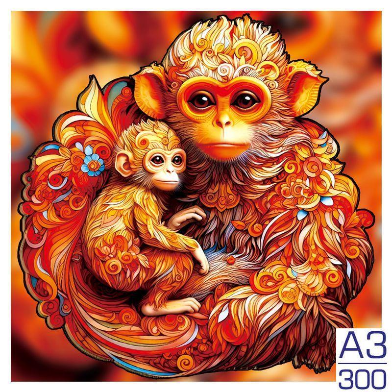 Non-Toxic 300Pcs Wooden Puzzle Color Cat Delicate Irregular Shape Puzzles Gratitude Adult Stress Reduction Family Interactive Toys Gift