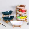 European-Style Creative Bamboo & Wood Multi-Layer Fruit and Snack Tray