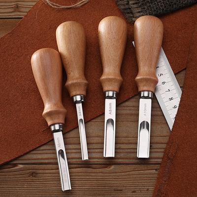 Nástroj na zkosení okrajů kůže, řezací DIY ruční nástroj na skiving a zkosení, 10 mm 6 mm drážka 4 mm, nerezová ocel