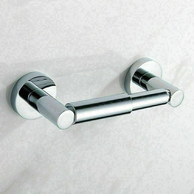 New Wall Mounted Toilet Roll Holder Bar Tissue Paper Stand Bath Storage Chrome Paper Holder 304 Stainless Steel Tissue Holder