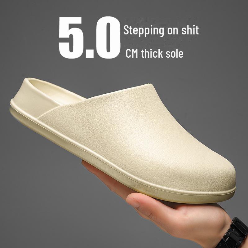 

Мужские летние сандалии Baotou Slip-On для активного отдыха: Большие модные пляжные туфли без каблука, идеально подходят для пар и занятий спортом. 44/45 хаки