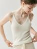 Versatile Women's V-Neck Cashmere Knit Camisole - Slim Fit, Thin Straps