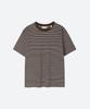 MOONSUN M.C Unisex, Stripe Oversized T-Shirt / Khaki Brown Stripe