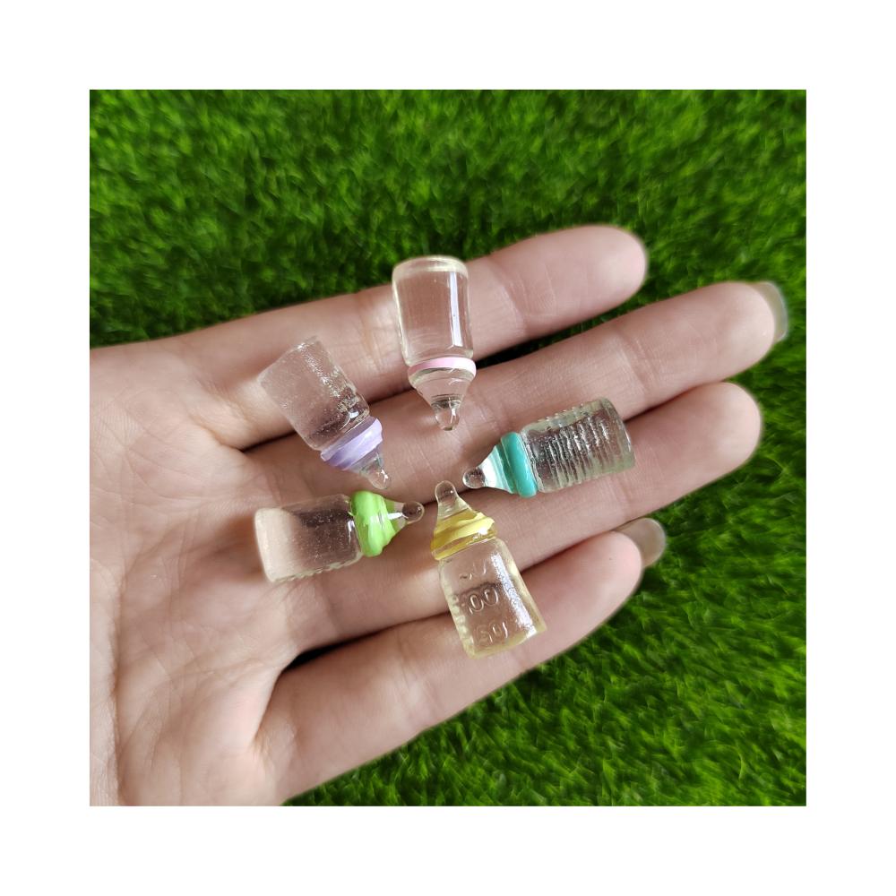 Doll House Toys 3D BB Bottle Resin Cabochon Baby Milk Bottles Pendant Keychain Supplies Ornament Jewelry DIY Accessories