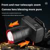 High Brightness LED Headlight with Digital Zoom Outdoor Strong Light Charging Headlight Long Endurance for Camping And Hiking