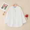 ZANZEA Women Casual V-Neck Solid Color Loose Long Sleeve Cotton Blouse
