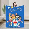 Doraemons Friends Throw Blanket Future Robot Cat Pattern Warm Soft Quality For Boys & Girls Winter Use Fits Couch Chair Sofa Bed