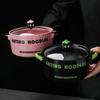 High-value Cute Instant Noodle Bowl with Lid 2024 New Household Binaural Ceramic Soup Bowl Student Dormitory Snail Powder Bowl