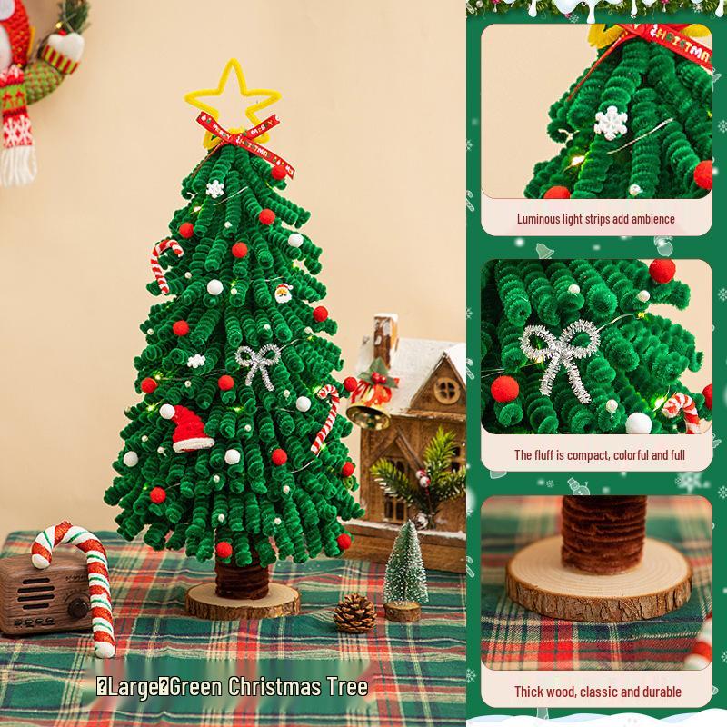 Handmade DIY Extra Large Lighted Pipe Cleaner Christmas Tree Ornament Pack