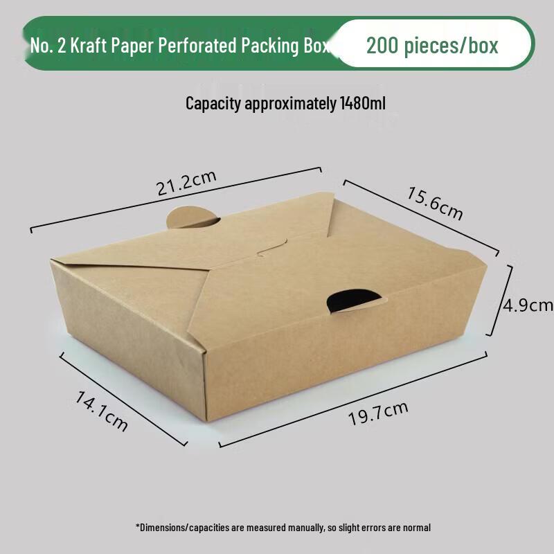 Ventilated Kraft Paper Disposable Takeaway Boxes